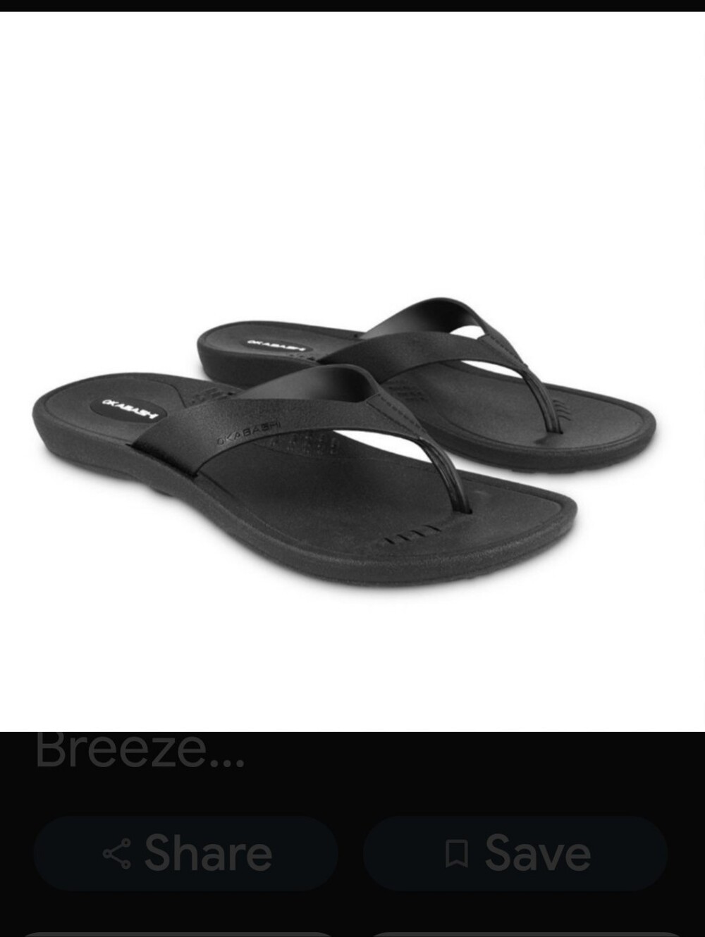 Okabashi Breeze Women's Flip Flops-Black - Size M/L